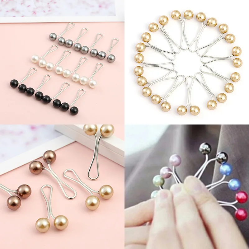 Hot-selling new jewelry elegant simple U-shaped colorful pearl alloy pin anti-exposure buckle spot