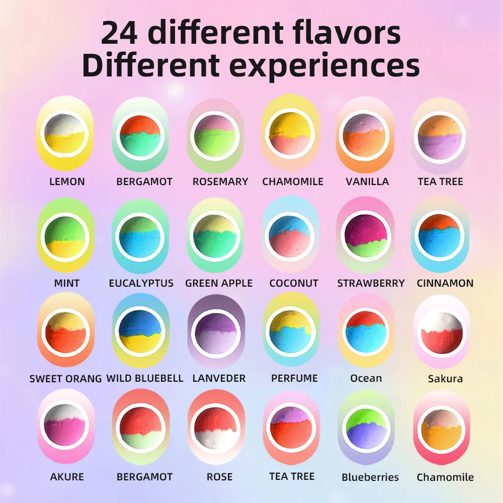 قنابل الاستحمام للأطفال مع مفاجأة من الداخل، مجموعة هدايا من 24 قطعة من قنابل الاستحمام للأطفال، حمام فقاعي عضوي طبيعي للفتيات والأولاد #3