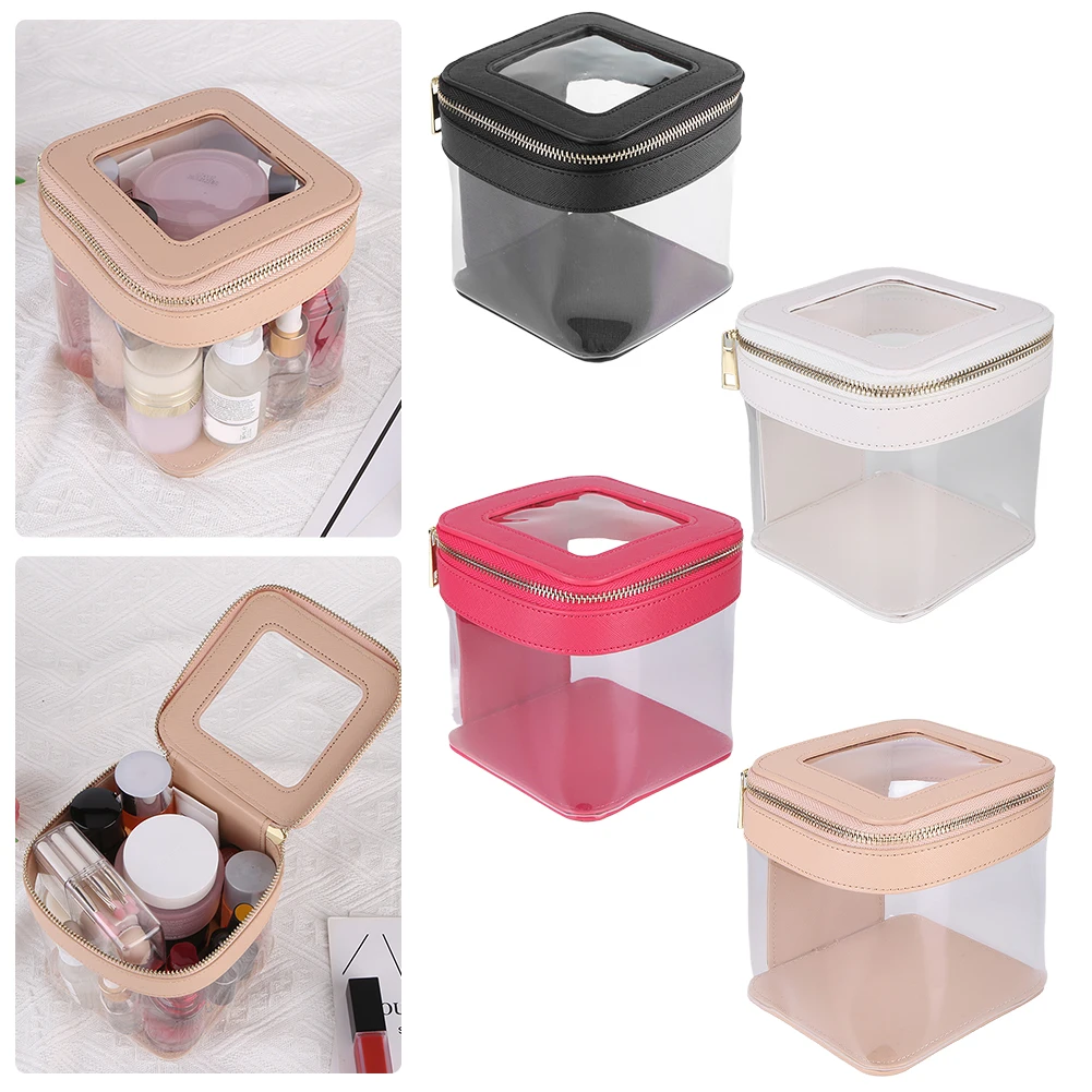 Women Clear Makeup Bag Waterproof Cute Toiletry Bag Portable Cosmetic Organizer Bag for Home Business Trip