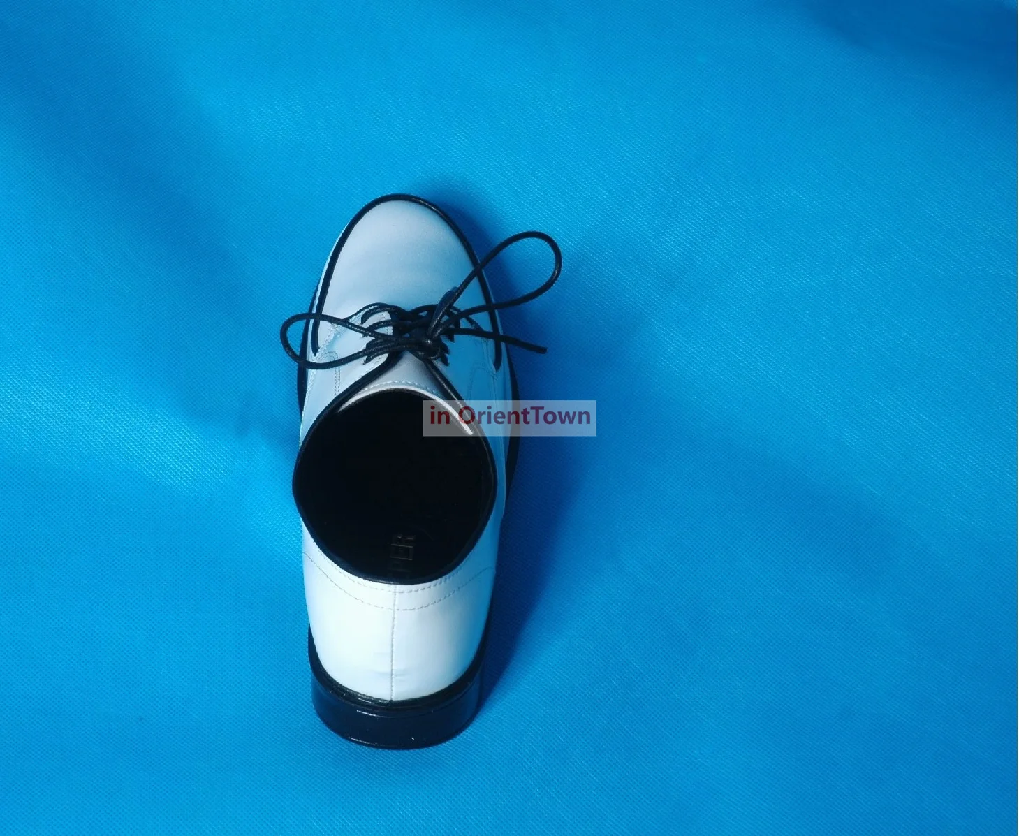 Street Dance Pure White Black Edged Mirror Surface Leather Shoes Popping Locking Chunk Shoes Black Red Edged Mirror Surface Shoe