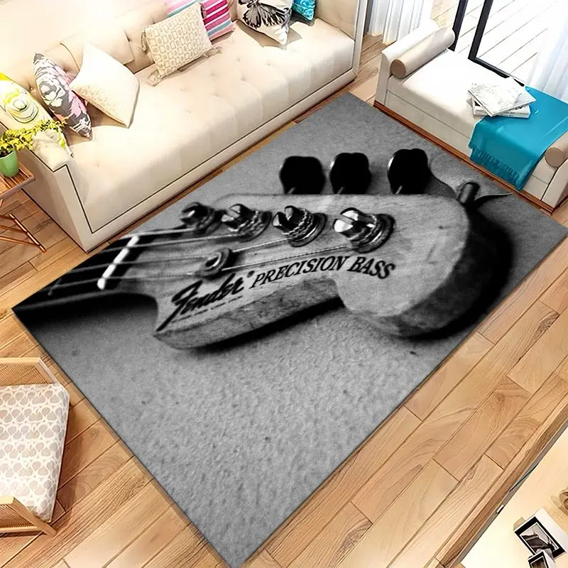Fender Guitar Theme Rock Music Soft Large Non-Slip Area Rug,Carpet Mat for Living Room,Bedroom,Playroom & Sofa,Home Decor Gift