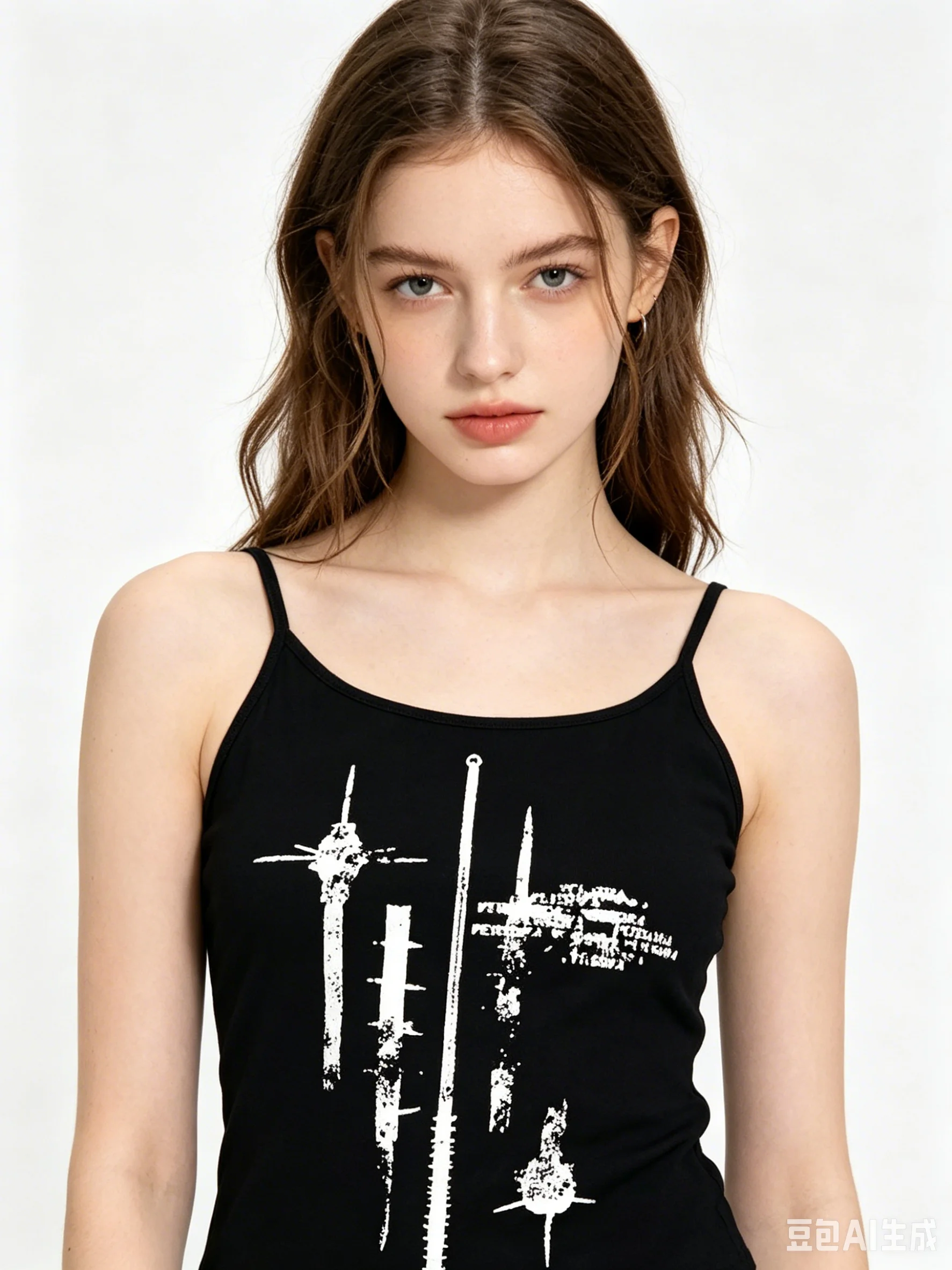 Women Gothic Spiked Spear Print Cami Top Vintage Grunge White Graphic Slim Fit Sleeveless Tank Top Y2K Punk Dark Aesthetic Crop