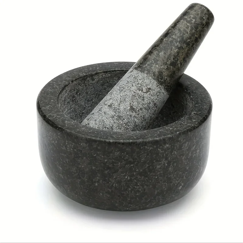 

Mortar And Pestle, Polished Granite Mortar And Pestle For Grinding Herbal Crusher, Making Avocado Sauce, Salsa, Pepper, Crusher