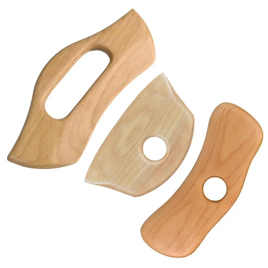 Natrual Wooden Beech Massage Scraping Tool Gua sha for Soft Tissue Professional