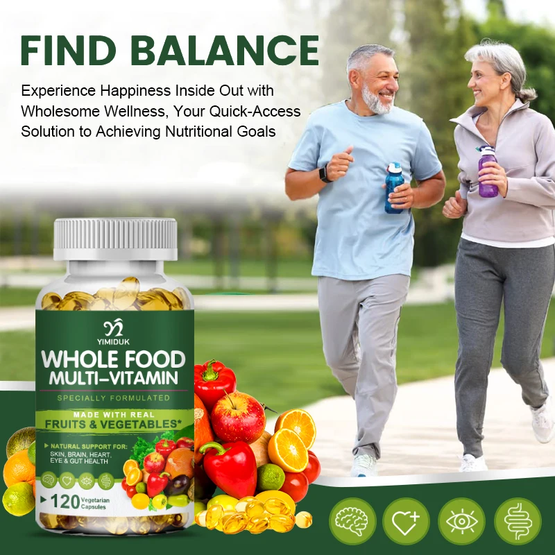 Whole Food Multivitamin Minerals Capsules Zinc & Vitamin D3 & K2 Improve Immunity Healthy