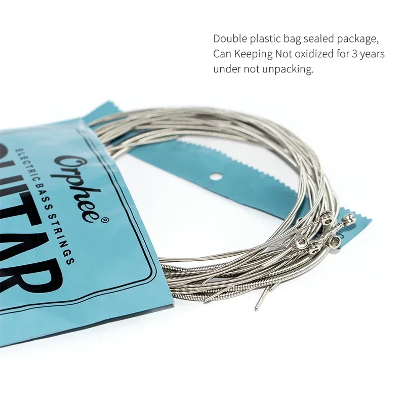 Orphee Bass Strings Medium Carbon Steel Hexagonal Core Alloy Wound Professional Beginning Electric Bass Strings Accessories