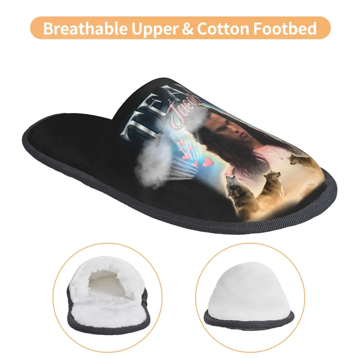 Custom Team Jacob Cursed Collage House Slippers Women Soft Memory Foam The Twilight Slip On Hotel Slipper Shoes