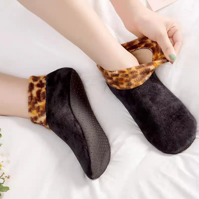 Winter Warm Non Slip Socks Thermal Heated Socks Elastic Anti-Slip Socks Indoor Sock Soft Fleece Floor Slipper Thick Foot Warmer