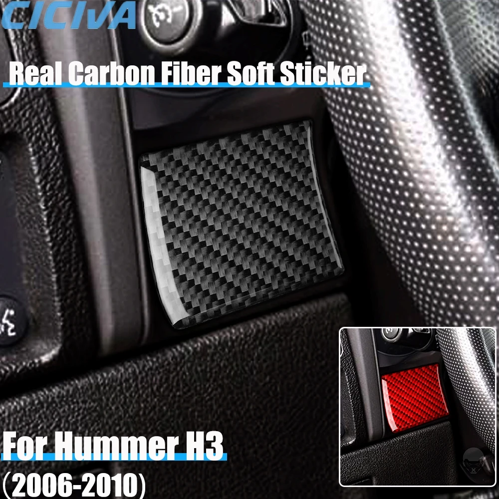 

Real Carbon Fiber Car Accessories Driver Wheel Panel Decorative Trim Cover Soft Sticker For Hummer H3 2006 2007 2008 2009 2010