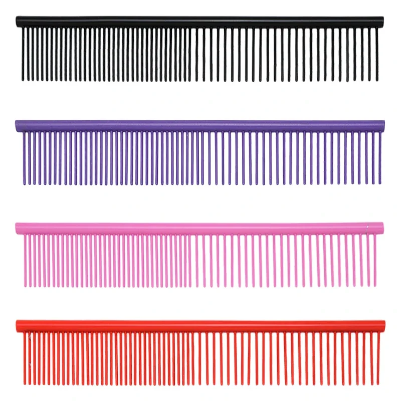 สัตว์เลี้ยงหวีกําจัดขนสแตนเลส Pet Grooming แปรงสุนัขแมวลบหลวม Undercoat หวีแบบพกพาสัตว์ผลิตภัณฑ์ D0003A