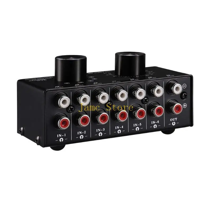 LX0B 6 Way AV Switch 6 Input 1 Output RCA Selector Switch for Composite Video