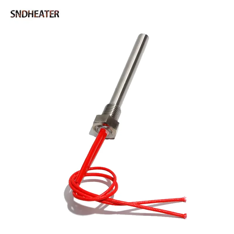 SNDHEATER 12 فولت 50 واط 24 فولت 200 واط خرطوشة كهربائية الهواء عنصر التدفئة الجافة M10 M12 M14 M16 موضوع سخان قضيب المقاومة 100 مللي متر طول