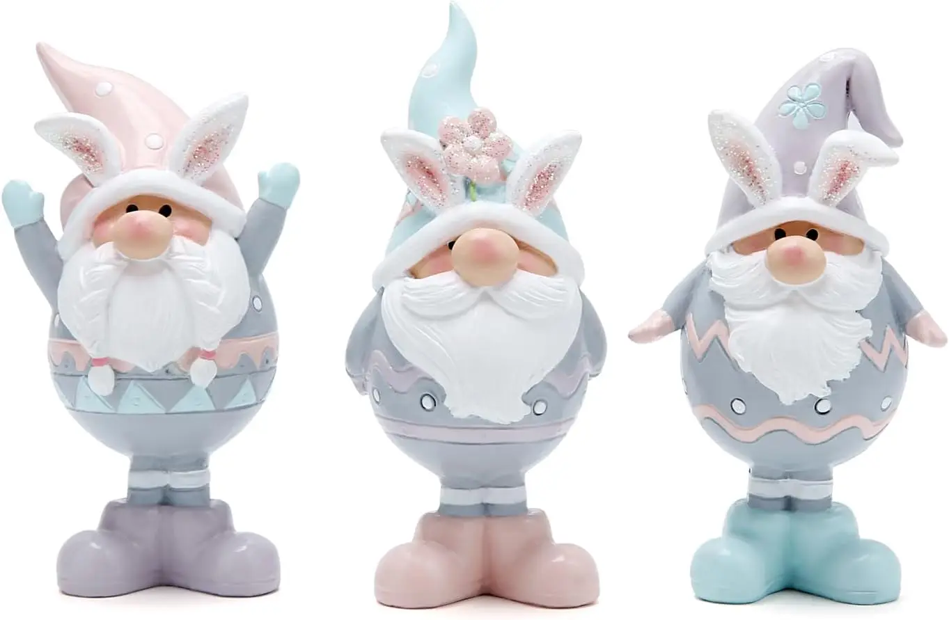 

Пасхальный кролик, украшения для дома, серый высокий кролик, гномы, фигурки, весенние пасхальные подарки эльфа для вечеринки, настольный декор из яичной скорлупы