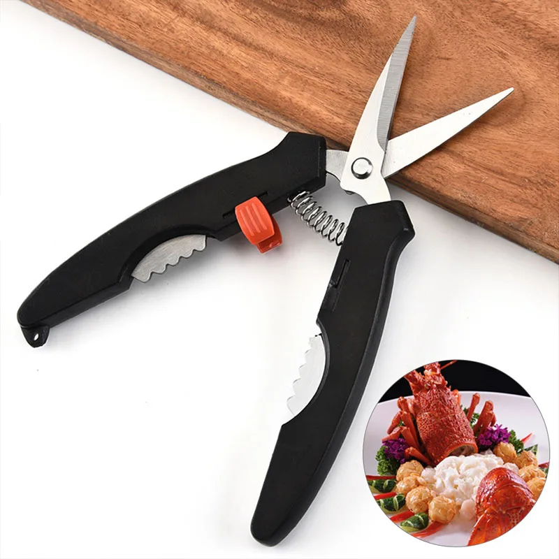 Seafood Peeler Lobster Crab Shrimp Deveiners Prawn Scissor Shear Snip Stainless Kitchen Tools Fish Maw Scissors Cocina Accesorio