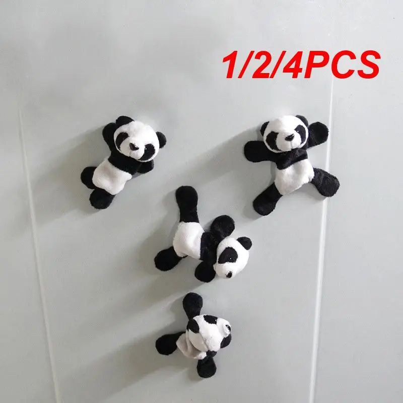 1/2/4PCS Cartoon Cute Soft Plush Panda Fridge Strong Magnet Refrigerator Sticker Home Decor Souvenir Kitchen Accessories Home