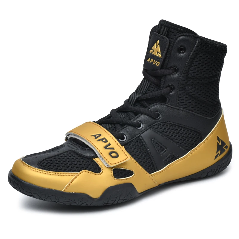 Chaussures de boxe hautes pour hommes et femmes, bottes de compétition de lutte Squat, chaussures Sanda, entraînement de saut, grande taille, 47, 46