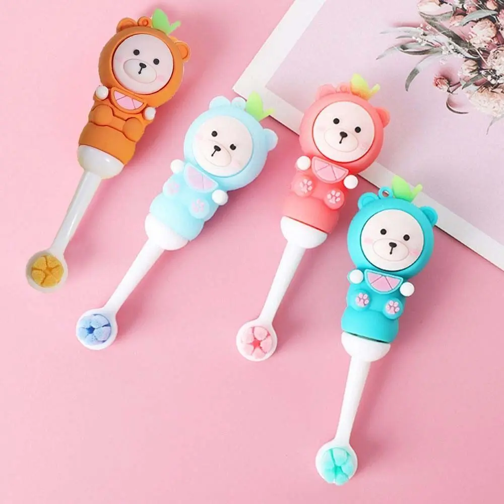 Bear Cartoon Soft Bristles Multi-color Food Grade Silicone Toothbrush  Toothbrush Cleaning Toothbrush Children's Toothbrush