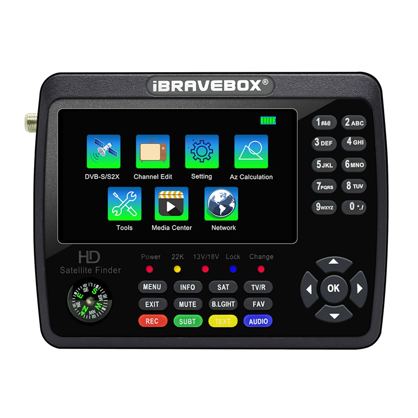 iBRAVEBOX V10 Finder Max HD Satellite TV Signal Finder DVB-S/S2/S2X Signal Meter Satellite Finder H.265 for Adjusting Sat Dish