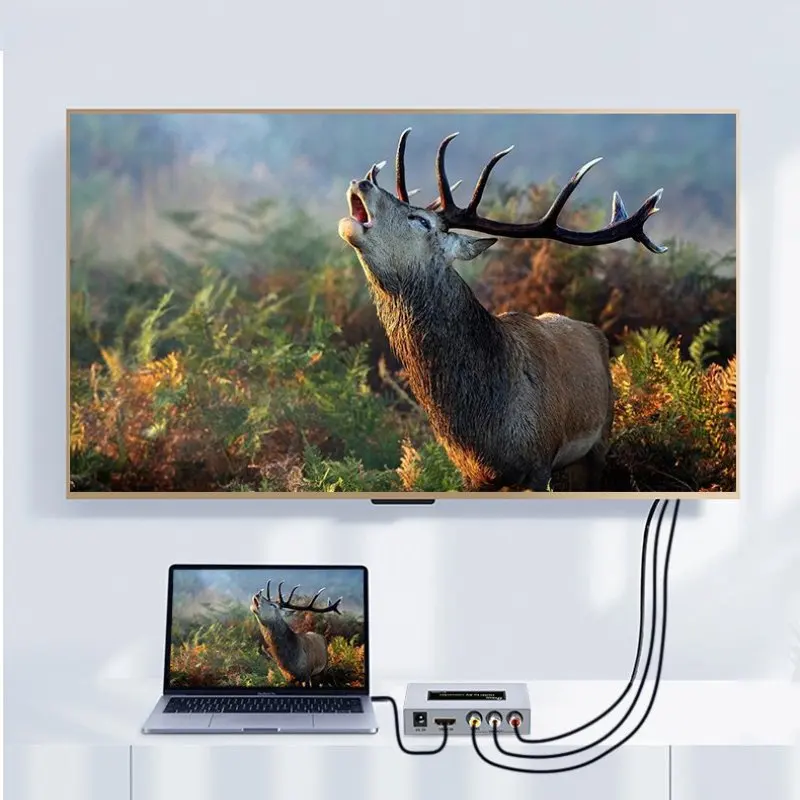 DTECH DT-7019A(MS) HDMI إلى AV محول 1080P HDMI2AV HDTV محول الصوت للتلفزيون صندوق ذكي الكمبيوتر المحمول #3