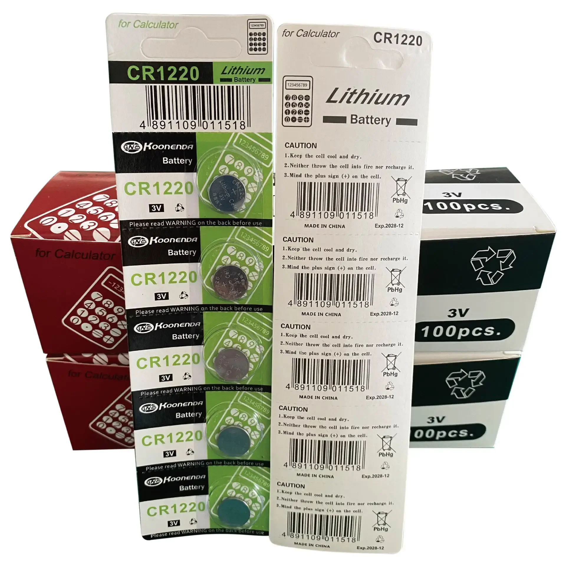 시계용 단추 코인 셀 배터리, 자동차 원격 키, CR 1220, ECR1220, GPCR1220, 5012LC, 3V 리튬 배터리, 5-30 개