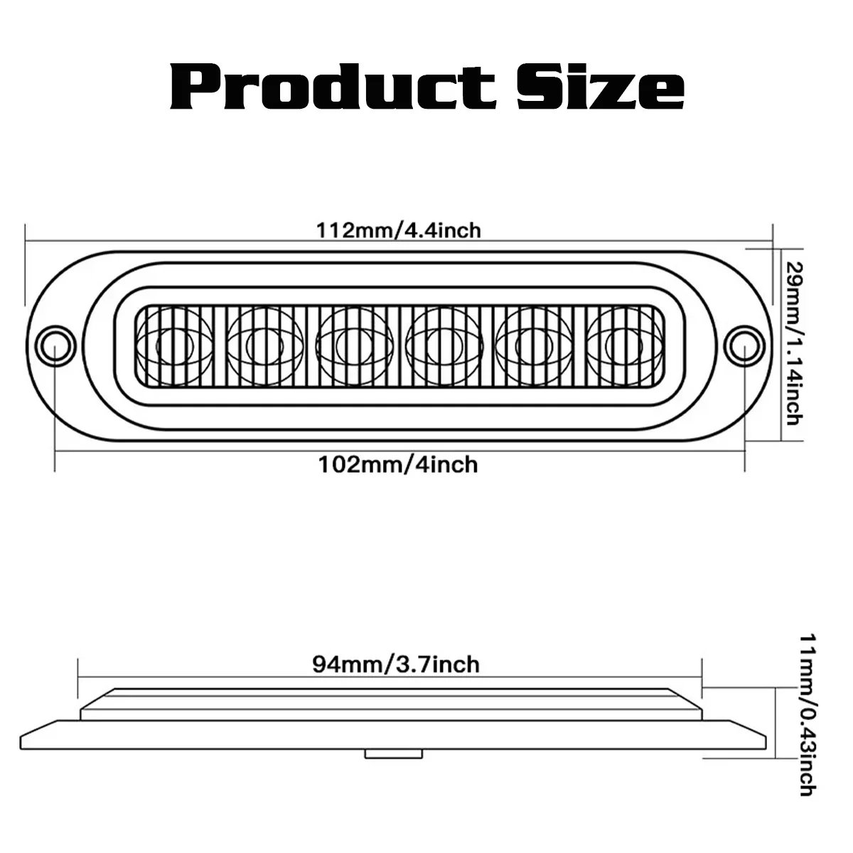 12V-24V 6LED Clearance Lamp Trailer Side Marker Car Light Universal Indicators Light for Truck Tractor Motorcycle Van RV Car Bus