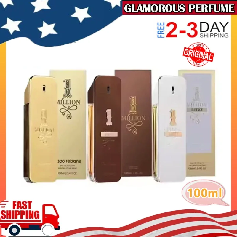 100ML 1 millones de Parfum Spray corporal de masculinidad madura para hombres Eau De Toilette Spray Perfume para hombres Spray de fragancia