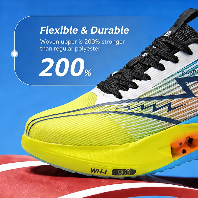 Unisex Carbon Plate Running Shoes Lightweight Breathable Mesh Marathon Racing Sneakers High Rebound Cushion Athletic Footwear