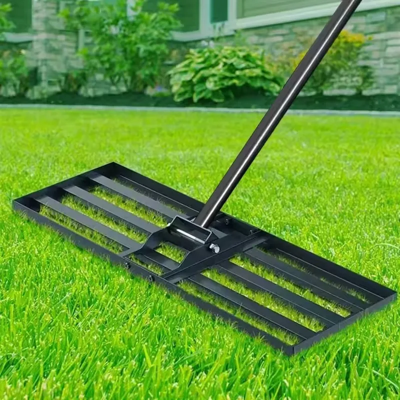 Lawn Leveling Rake, Leveling Machine, Soil Fertilizer Tool, Garden Farm Vegetable Plot Push-Pull Leveler, Sand Rake, Grass Rake
