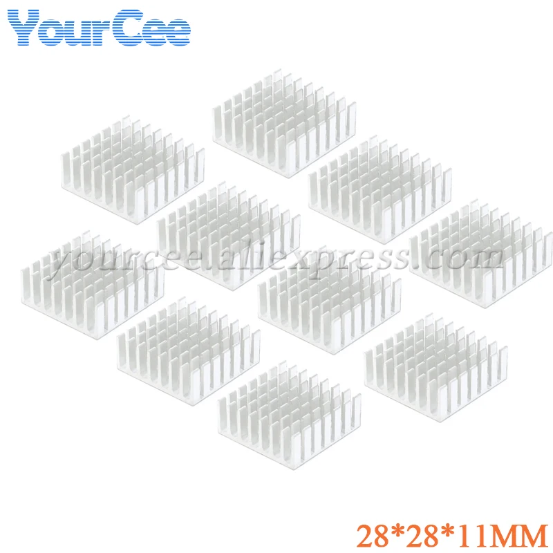 10pcs/1pcs 28*28*11mm Heatsink Radiator Cooler Cooling Fin Aluminum Heat Sink 28X28X11mm