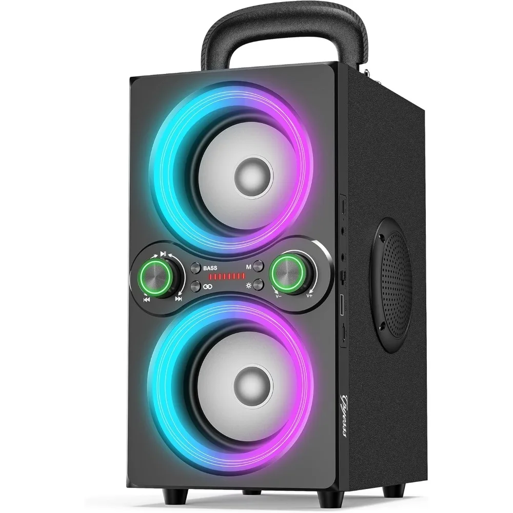 

Bluetooth Speakers, 80W(Peak) Wireless TWS Portable Bluetooth Speaker, Beat-Driven Lights, 100dB Loud Stereo Speaker with BassUp