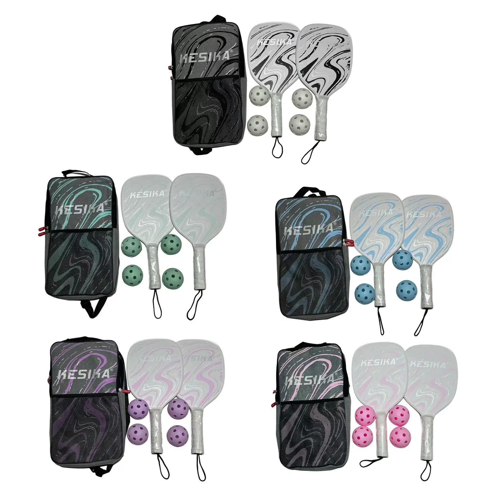 

Pickleball Racket Set Paddle Set Includes 2 Rackets 4 Pickleballs Professional Comfort Grip Edge Guard Pickleball Racquets