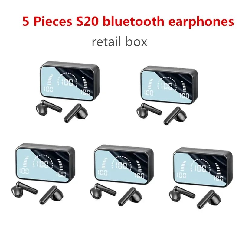 

5PCS S20 TWS Bluetooth Earphones Headphones Wireless Headset HiFi Stero Noise Reduction Sports Earbuds