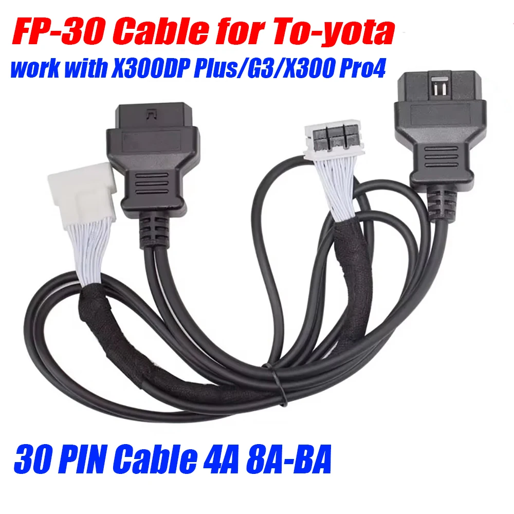 OBDSTAR FP-30 Cable for Toyota 30PIN Cable 4A 8A-BA Proximity All Keys Lost Bypass No Need to Pierce for X300 DP Plus/G3/X300Pro