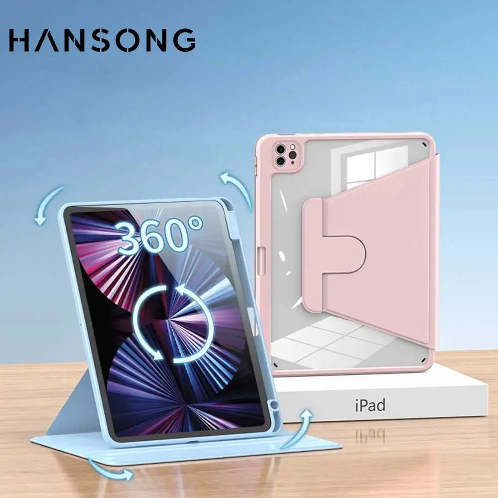 For Ipad Air 5 4 11 2024 10.9 ipad air 11 13 Pro 11 13 2024 10.5 9.7 Cover 10.2 7th 8th 9th Gen 360° Rotation Shell Accessories