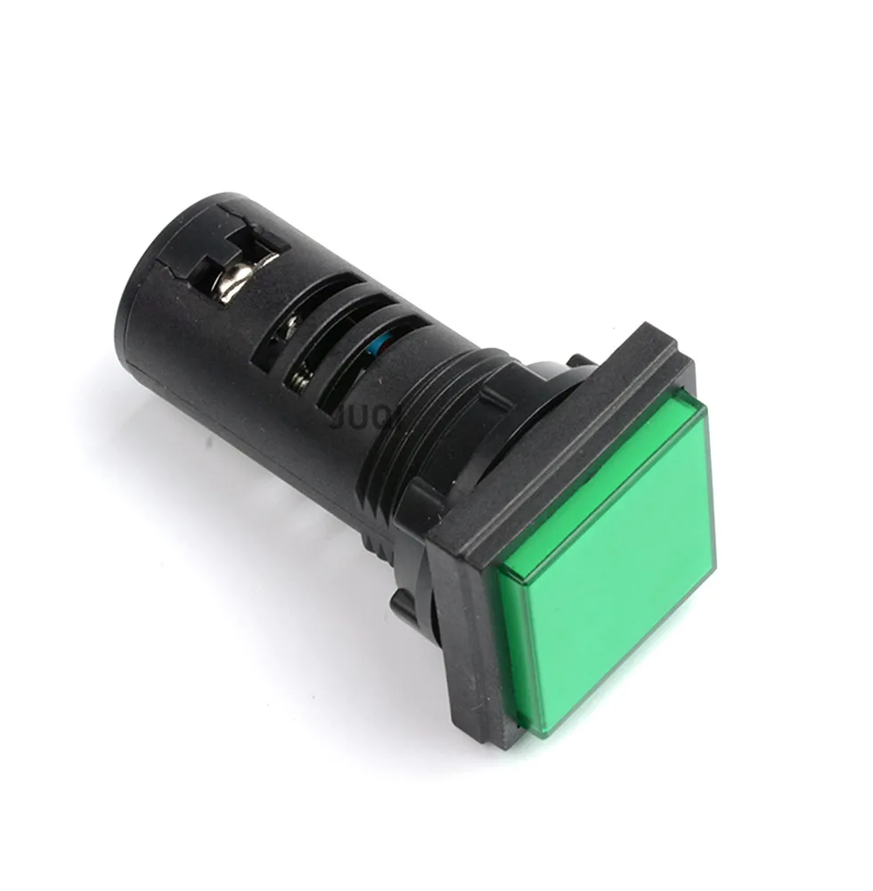 1Pcs High quality AD16-22F red green yellow blue white LED square signal light indicator 220V 12v 24V installation aperture 22mm