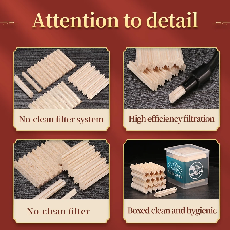 40/60/200PCs Pipe Filter Element 6/9mm Pipe Filter Element Cleaning Accessories Balsa Tool Light Wood Smoking Tool