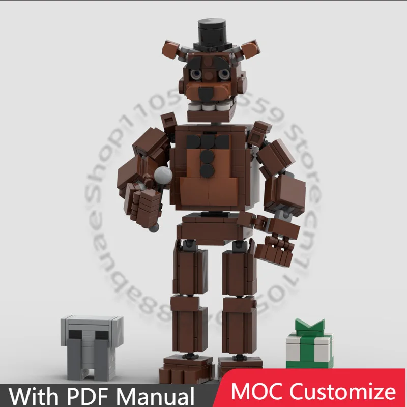 

398 деталей: Набор для сборки модульного конструктора «Медведь» (MOC), развивающая модель для детей, технологичный конструктор DIY, подарок для мальчиков на праздник