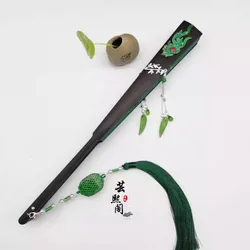 Anime Tian Guan Ci Fu Qi Rong Folding Fan Handheld Folded Antiquity Cool Cloth Fan Dance Hand Fan Cosplay Shooting Props