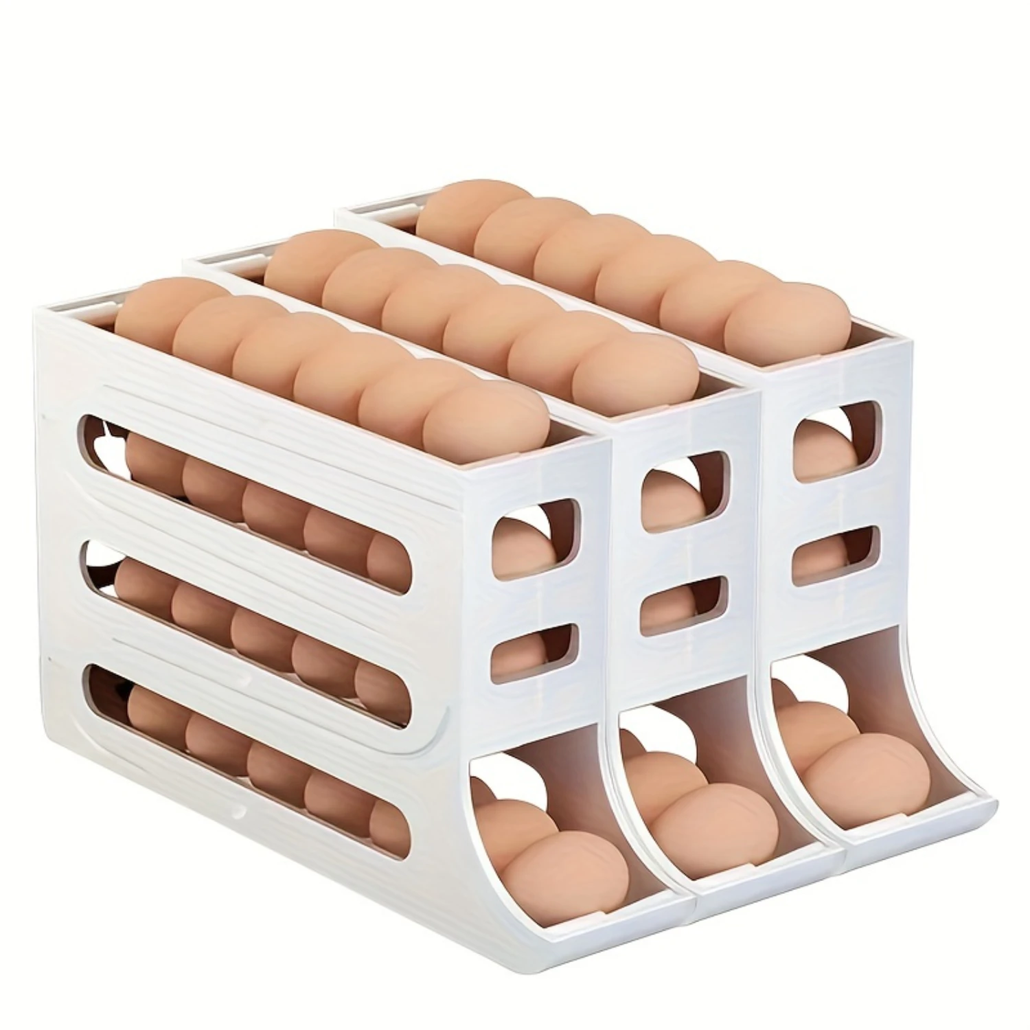 

3PCS Anti drop egg box, multi-layer slanted automatic egg rolling machine, four layer slide type egg box, refrigerator side do