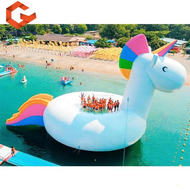 Unicórnio Inflável Flutuante De Água Gigante, grande Flutuador De Desenhos Animados Personalizados