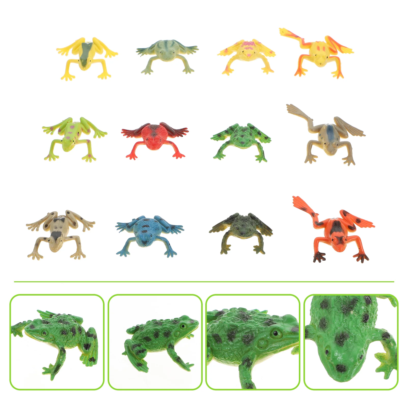 12 Pcs Eradicate Toys Funny Frogs Childrens Gift Model Lovely Plastic Plaything