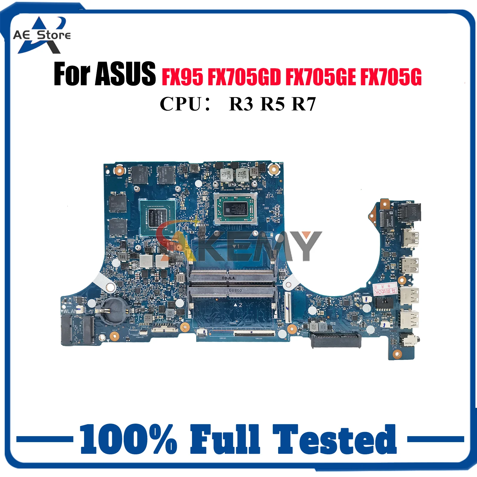 

FX505DT Laptop Motherboard For ASUS TUF Gaming FX505D FX95D FX705GE FX705GT FX705GD Mainboard W/ R3 R5 R7 CPU tests OK fast ship