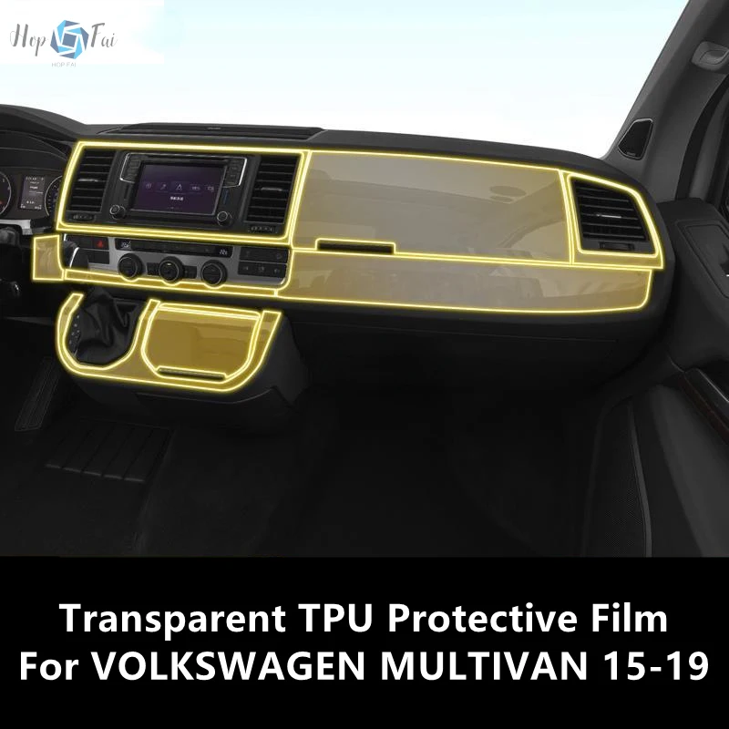 For VOLKSWAGEN MULTIVAN 15-19 Car Interior Center Console Transparent TPU Protective Film Anti-scratch Repair Film Accessories