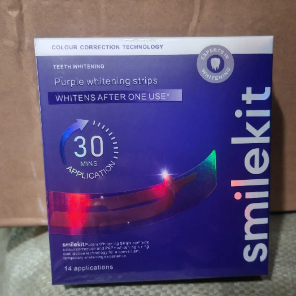 Purple Whitening Strips Fresh Breath Color Correction Convenient Quick Enamel Safe Teeth Whitening Kit Remove Stains Dental Care