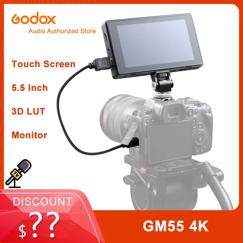 

Godox GM55 4K 5.5 Inch Field Monitor For Advertising Shooting 3D LUT Touch Screen IPS FHD 1920x1080 Video on Camera Monitor