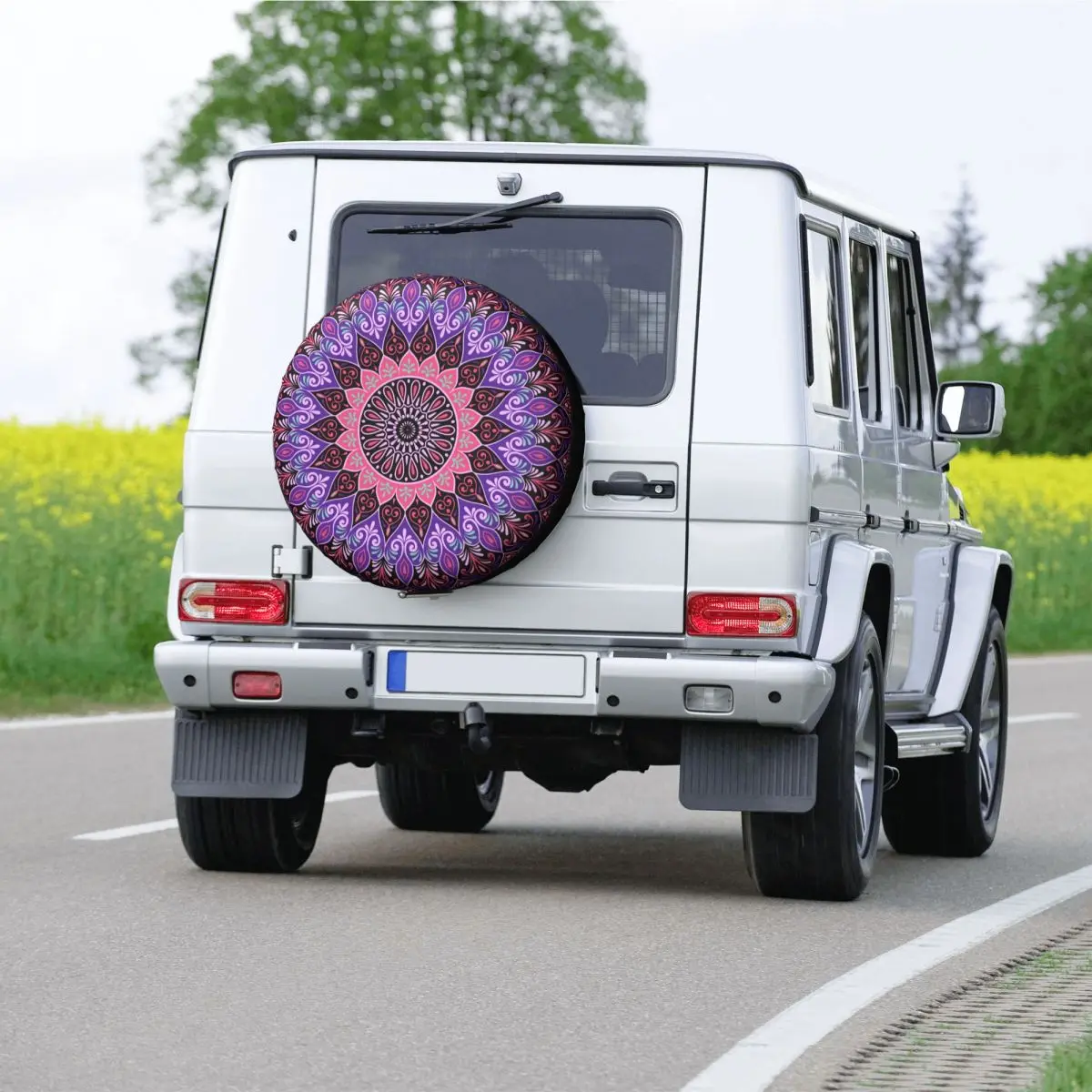 Custom Bohemian Style Mandala Floral Spare Tire Cover for 4WD 4x4 Trailer Car Wheel Protectors  14\