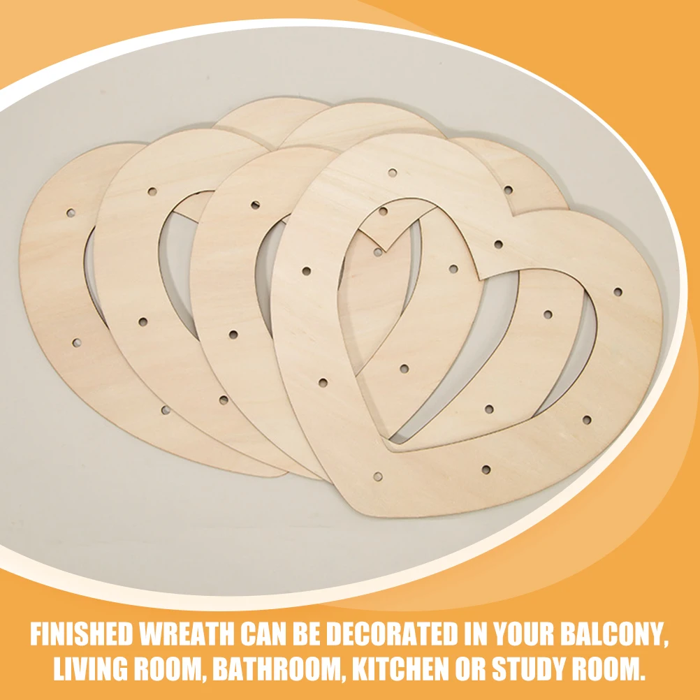

5 Pcs Love Wreath Frame Heart Form Ornament Wreaths Heart-shaped Valentine's Day Wire Decoration Ring