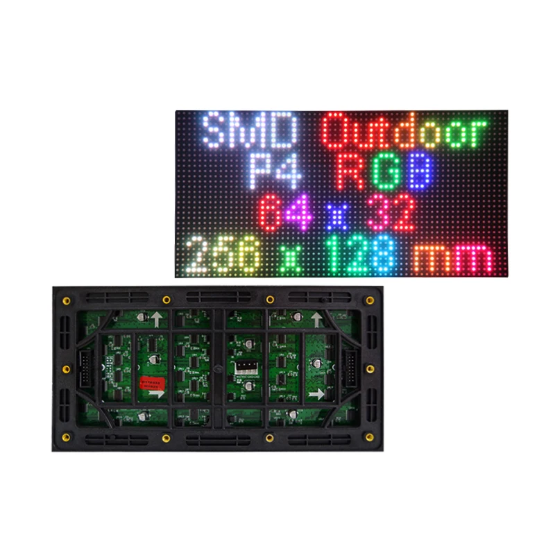 P4 Outdoor Full Color LED Module,Size 256*128mm, 64*32 pixels, 1/8scan  SMD1921 lamp