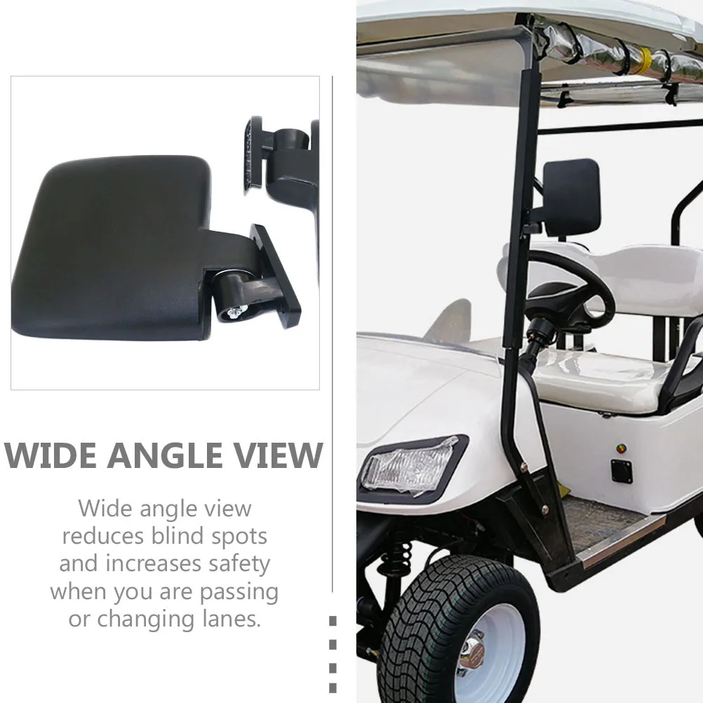 مجموعة واحدة من مرآة السيارة المقاومة للاهتراء، سهلة التركيب تقلل من البقع العمياء تزيد من ثقة القيادة، مرآة عربة الجولف #3