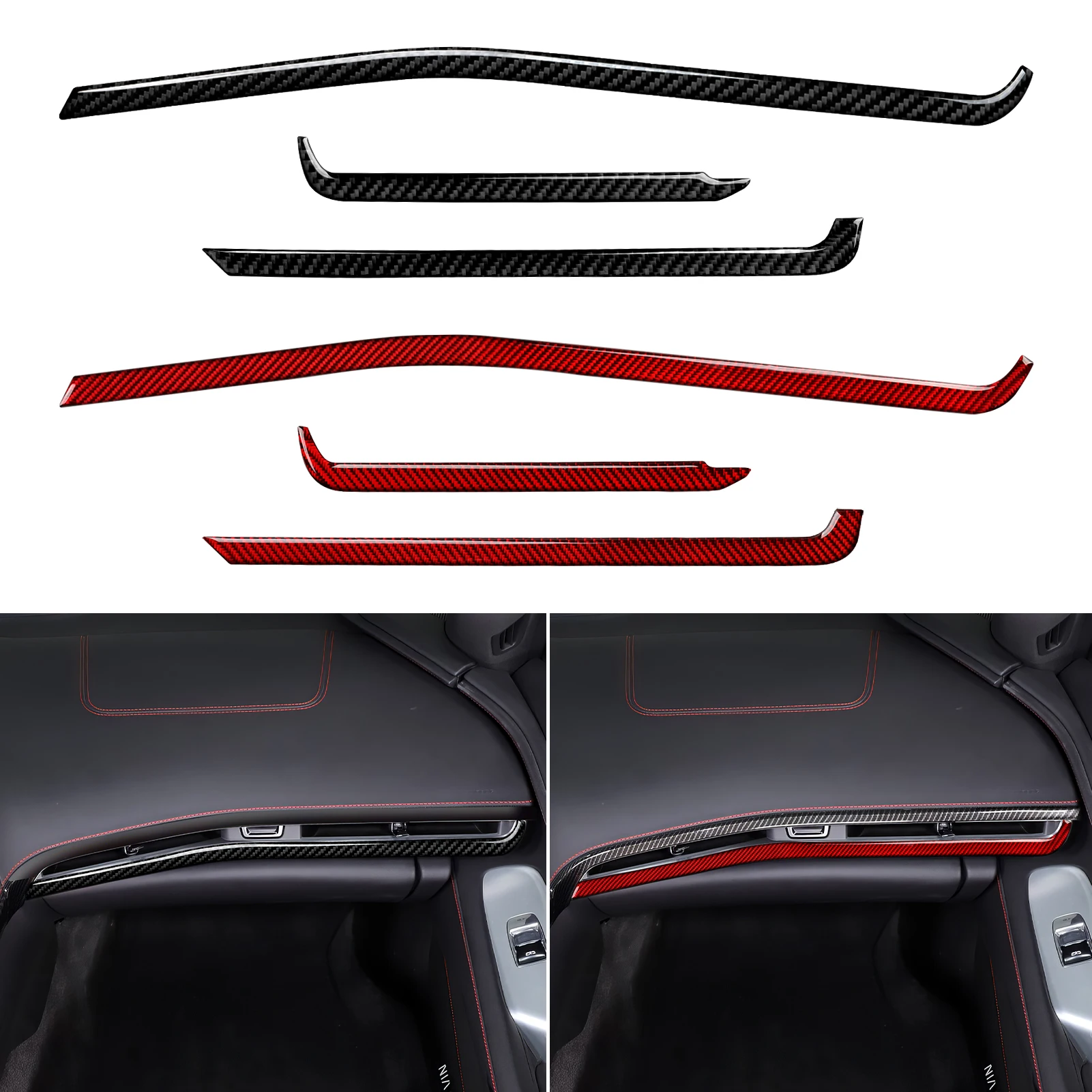 

Carbon Fiber Interior Sticker. Car Center Console Dashboard Decorative Strips. For Chevrolet Corvette C8 (2020-2025) Accessories